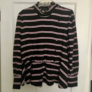 Who What Wear peplum striped blouse XXL